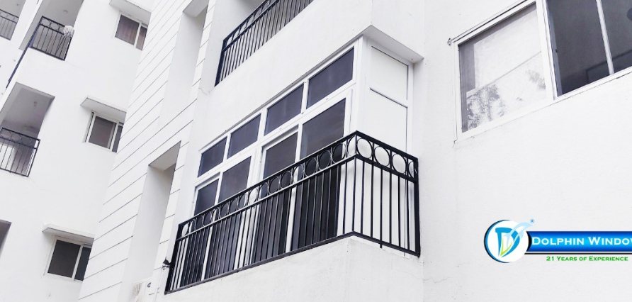 Balcony enclosed with uPVC windows by Dolphin Windows