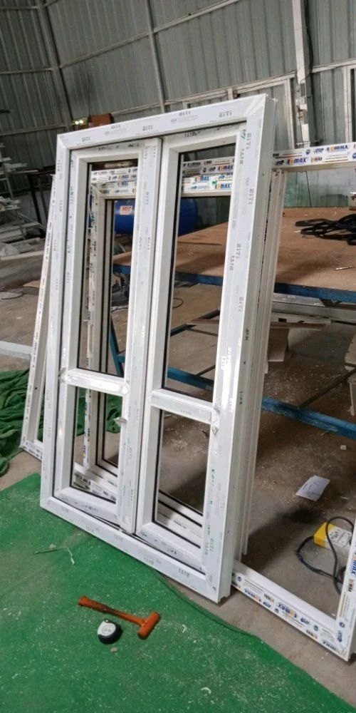 Double-sash uPVC casement window with transoms, made by Dolphin Windows